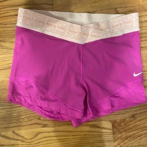 Pink Nike pro dry fit shorts